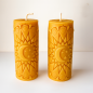Preview: Handgefertigte Bienenwachskerze „Sonne & Mond“