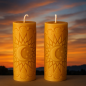 Preview: Handgefertigte Bienenwachskerze „Sonne & Mond“