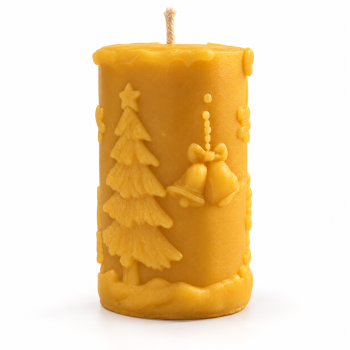Bienenwachskerze Tannenbaum und Weihnachtsglocken
