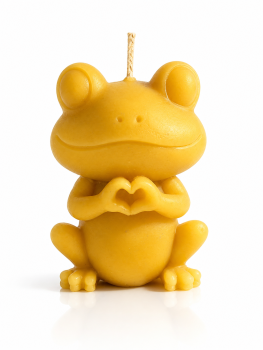 Bienenwachskerze „Frosch mit Herz“