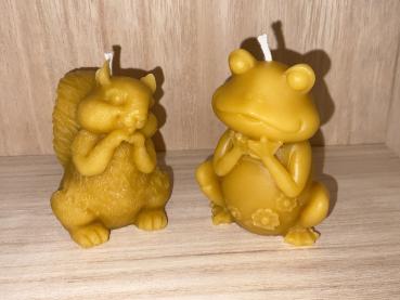 Bienenwachskerzen Frosch und Eichhörnchen