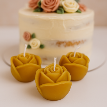 Preview: Bienenwachskerze Rosenblüte