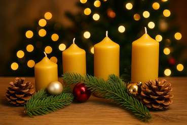 Preview: Adventskerzen aus echtem Bienenwachs