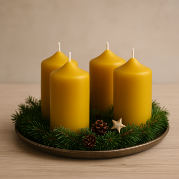 Preview: Bienenwachskerze – handgegossen, naturrein & langlebig