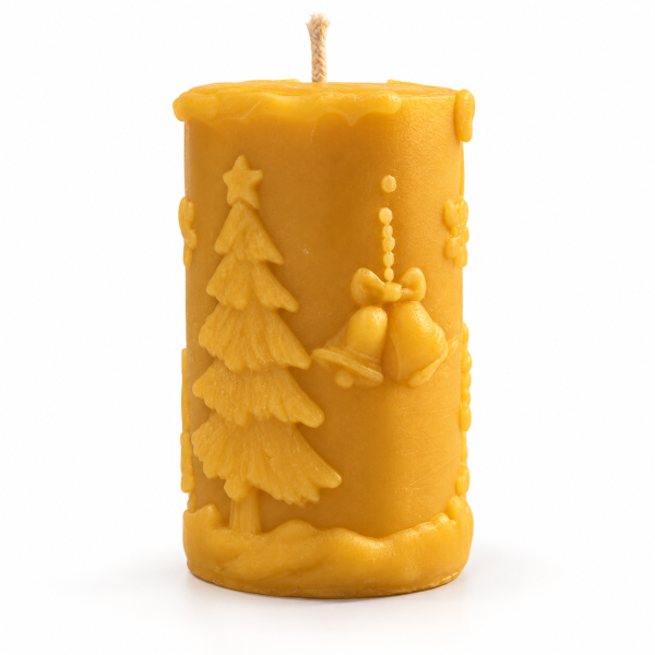 Bienenwachskerze Tannenbaum und Weihnachtsglocken