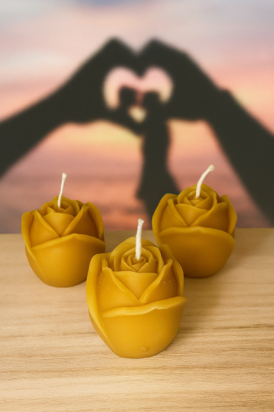 Bienenwachskerze Rosenblüte