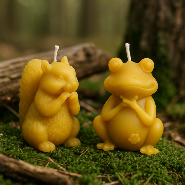 Bienenwachskerzen Frosch und Eichhörnchen