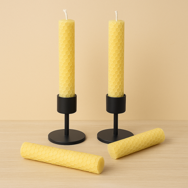 Bienenwachskerze, von Hand gedreht