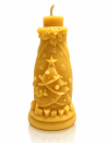 Bienenwachskerze „Flasche mit Weihnachtsmotiv“